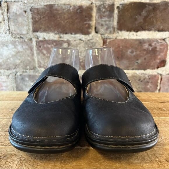 Finn Comfort "Stanford" Clog In Black / Blue Leather Slip- On Size EU 39 US 8-8. - Picture 2 of 11